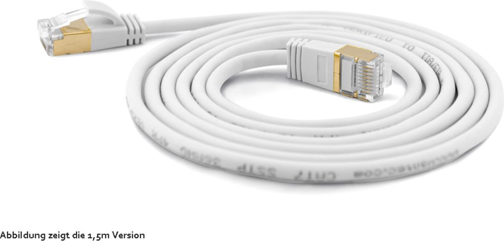 Wantec Patchkabel SSTP CAT7 Ste. CAT6a d=4mm 0,25m weiß