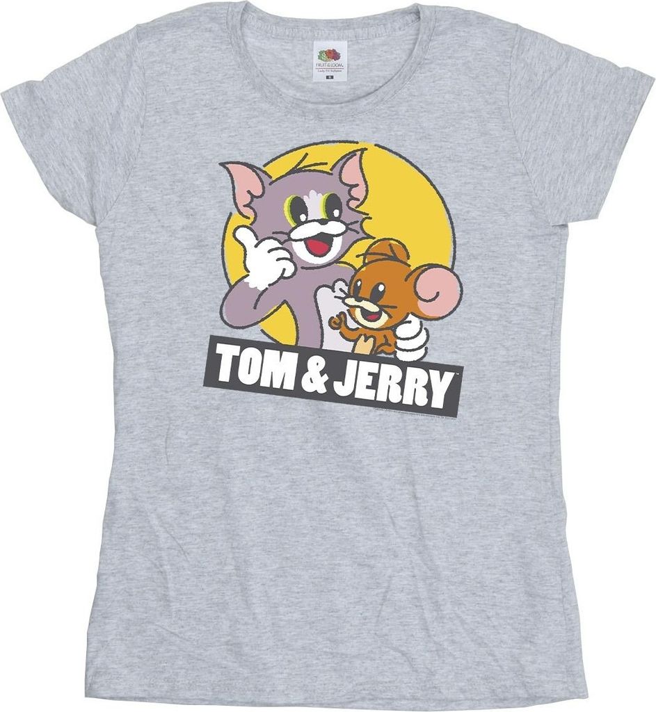 Tom And Jerry - "Sketch Logo" T-Shirt für Damen BI43769 (XL) (Grau)