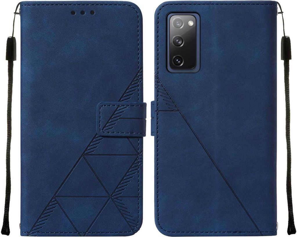 Galaxy S20 FE 4G Hülle, Schlank Prägung Flip Leder Kartenfächer Schutzhülle mit Ständer für Samsung Galaxy S20 FE 4G / 5G Blau