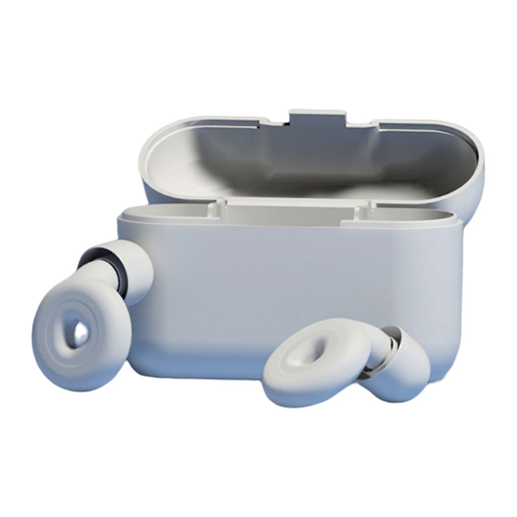 1 eingestellte Ohrstöpsel Dreieck Pull Ring Design Silikon Schlafgeräusche Reduktion Ohrstöpsel mit Aufbewahrungskoffer täglich Gebrauch-Weiß