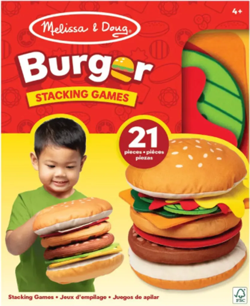 Jeu de burger géant pour développer la motricité fine et l'éveil