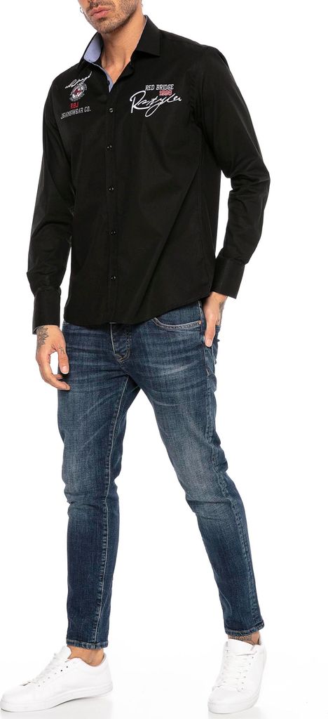 Red Bridge Herren R-Style Design Modern Fit Langarm Hemd