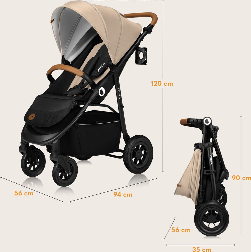 LIONELO Natt wózek spacerowy Wózek do 22 kg, pełna Zdjęcie produktu 9