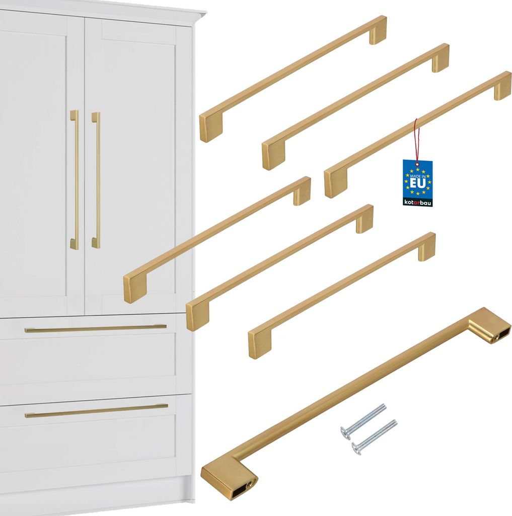 KOTARBAU 6er Set Möbelgriffe Gold 289 mm Griffe Möbel ZnAl Schrankgriffe Griffe Küchenschränke Küchengriffe Schubladengriffe Möbelgriffe K...