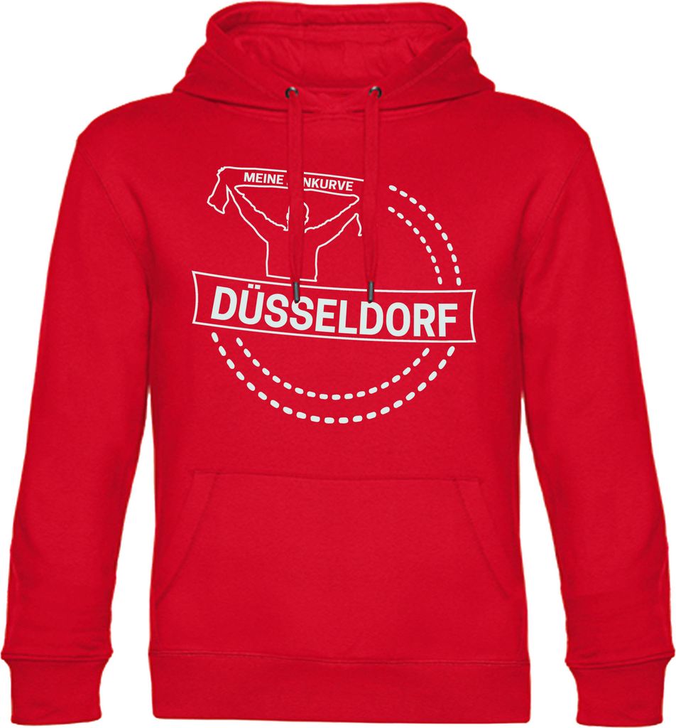 multifanshop Kapuzen Sweatshirt - Düsseldorf - Meine Fankurve, rot, Größe S