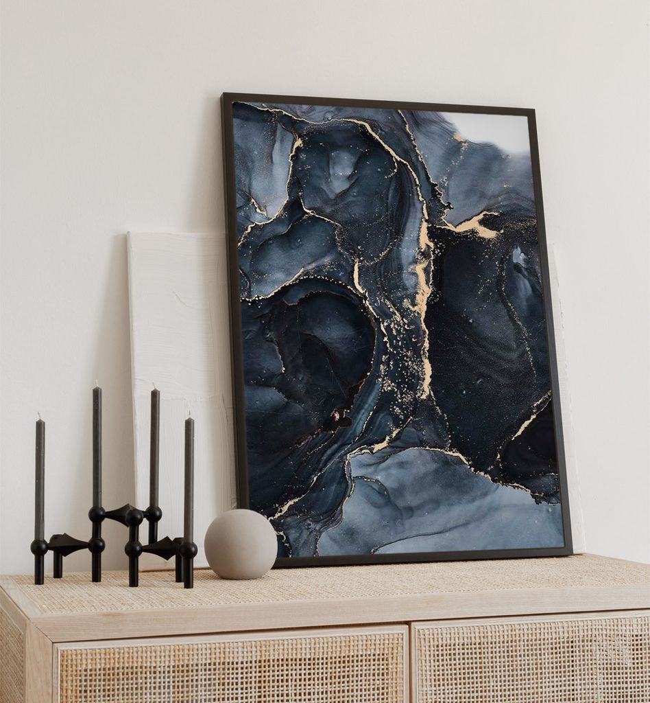 Poster Acryl Farbverlauf, groesse_poster:50x70 cm, groesse_rahmen:birke Passepartout 70x100 cm