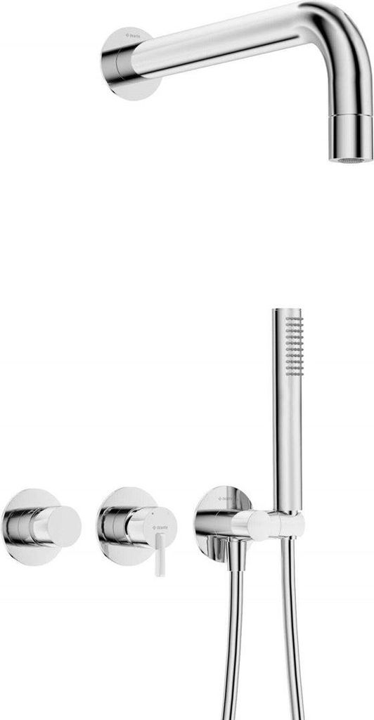 Concealed shower set with hand shower - with horizontal mixer