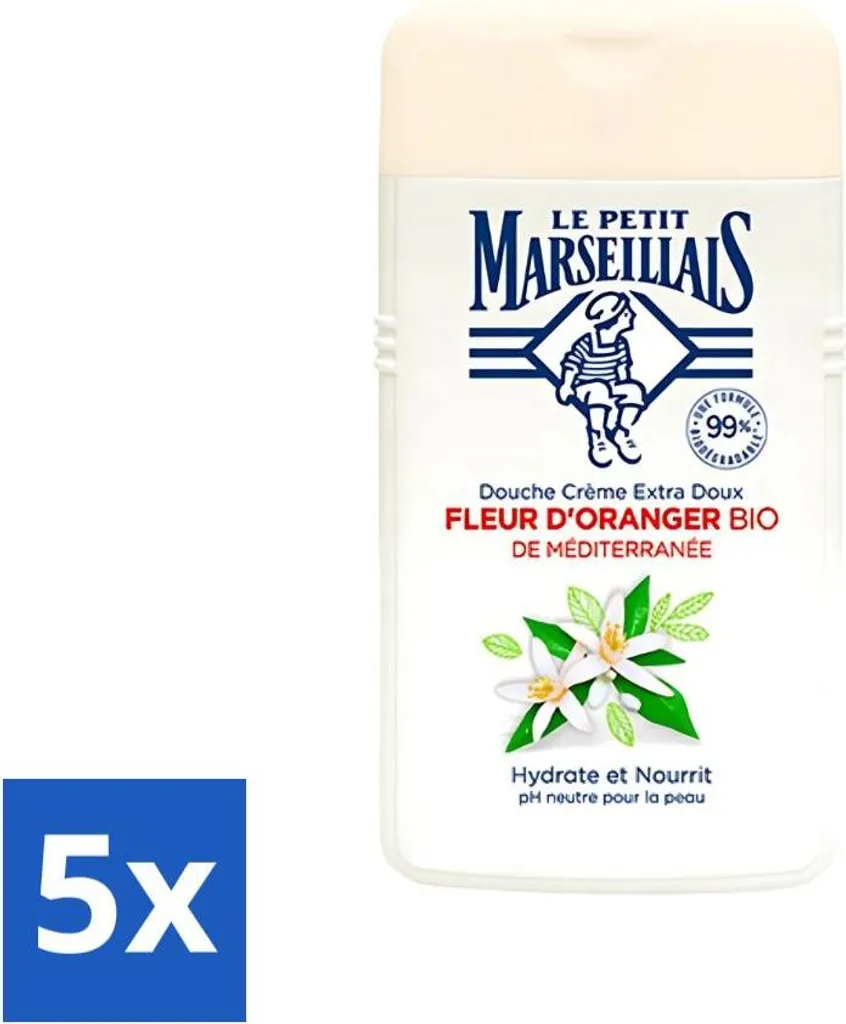 Le Petit Marseillais Fiori d'Arancio 250ml - Set 5 Crema Doccia Idratante