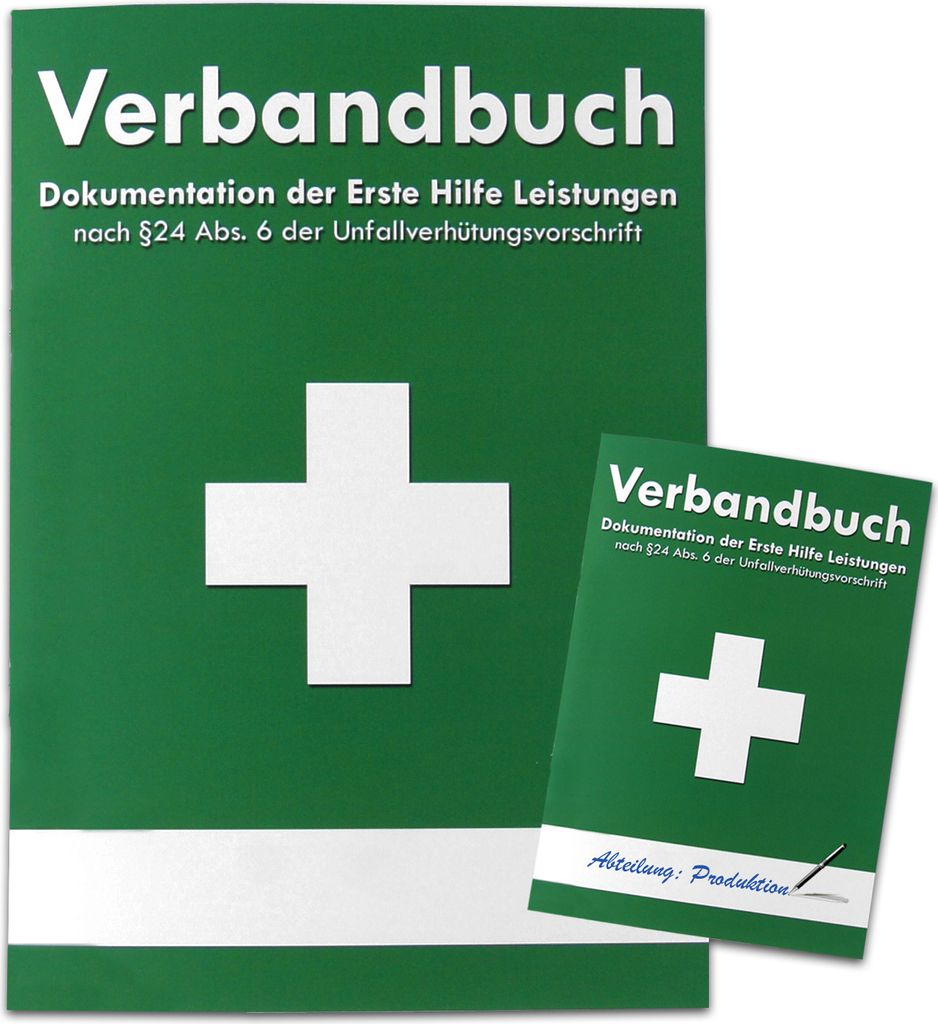 Two green books with white crosses and text are displayed against a white background.