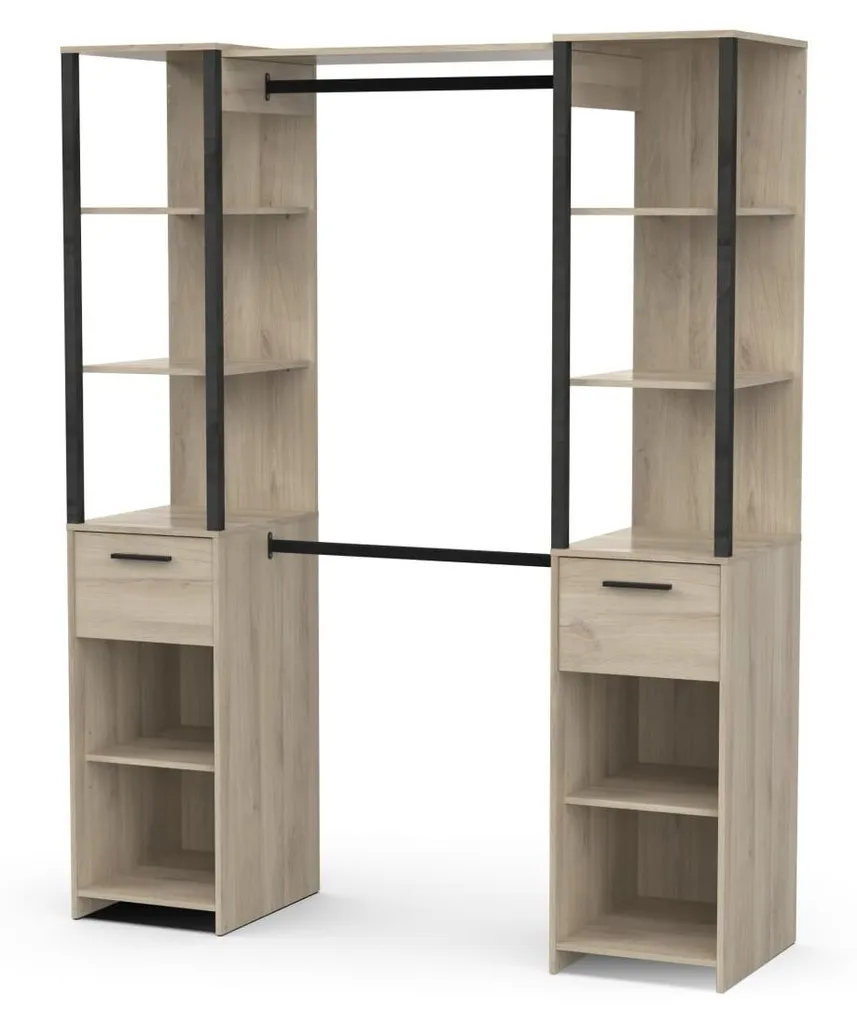Armoire dressing modulable 2 colonnes et penderie ajustable GARY - 4