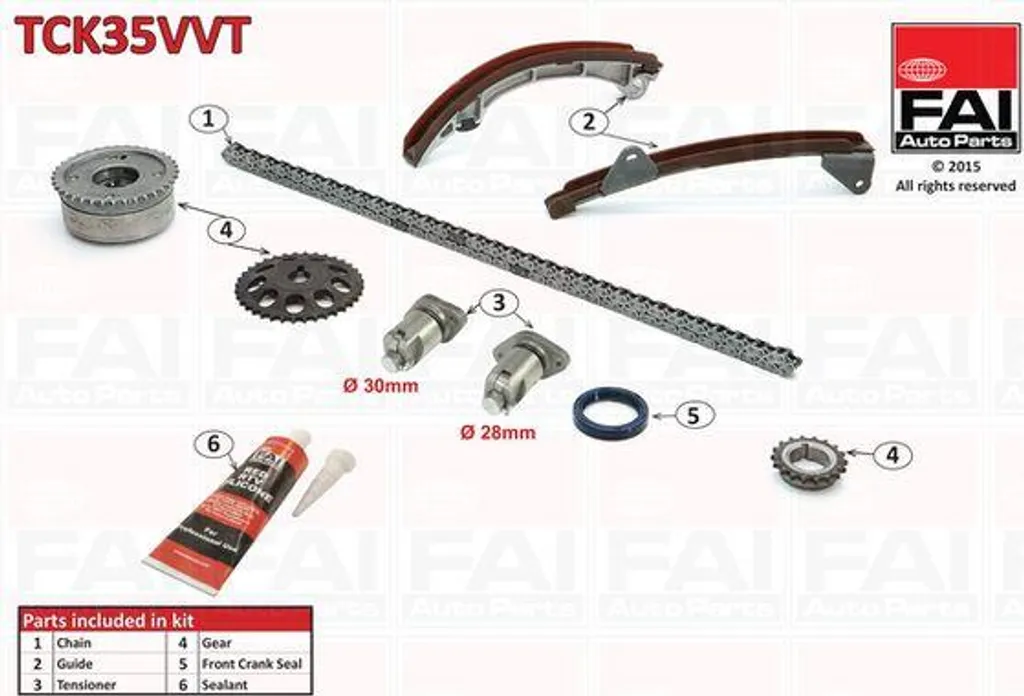 Kit de Distribution FAI TCK35VVT OE 135060D020 pour Toyota et Micra