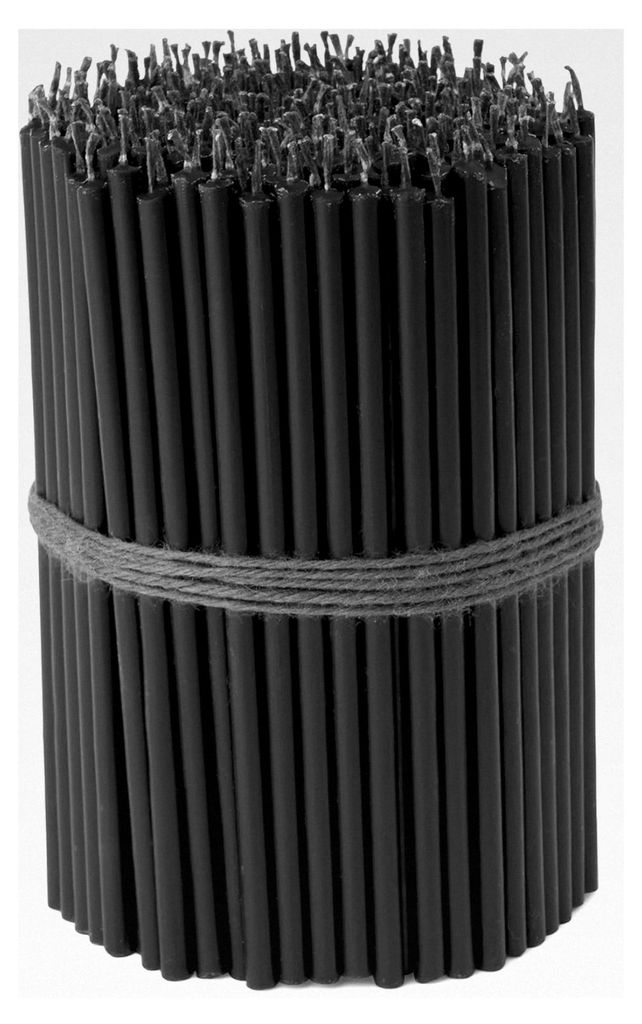 250 schwarze Stabkerzen, durchgefärbt, lang, dünn, 15 cm, tropffrei, rußfrei, Ritualkerzen aus Paraffinwachs