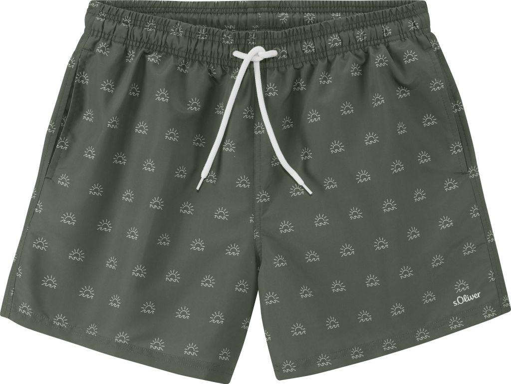 s.Oliver Badeshorts olive-creme print Größe XL