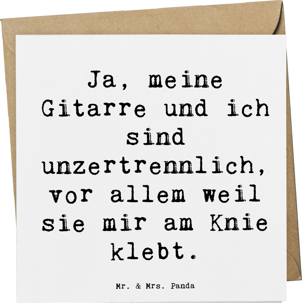 Mr. & Mrs. Panda Deluxe Karte Spruch Gitarre Freund - Weiß - Geschenk, faltkarte, Musik, Instrument lernen, Akustik, Klappkarte, anlasskarte, Frei...