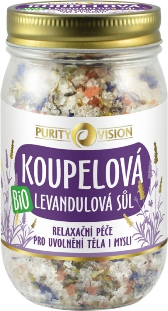 PURITY VISION Bio Levandulová koupelová sůl 400 g