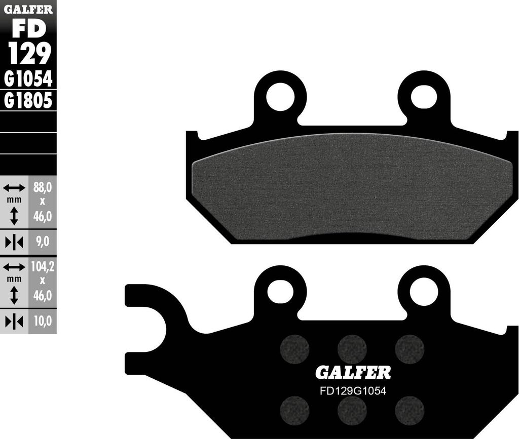 Galfer Bremsbeläge fd129 Bremsbelag fd129 g1054 organisch