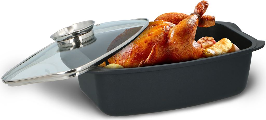 Alpina Bräter mit Glasdeckel Aromaknopf, Frittieren und Produktbild 6