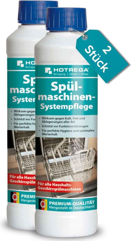 HOTREGA Spülmaschinenreiniger Spülmaschinen Systempflege 250 ml - Entkalker, Pflege, Spülmaschinenpflege