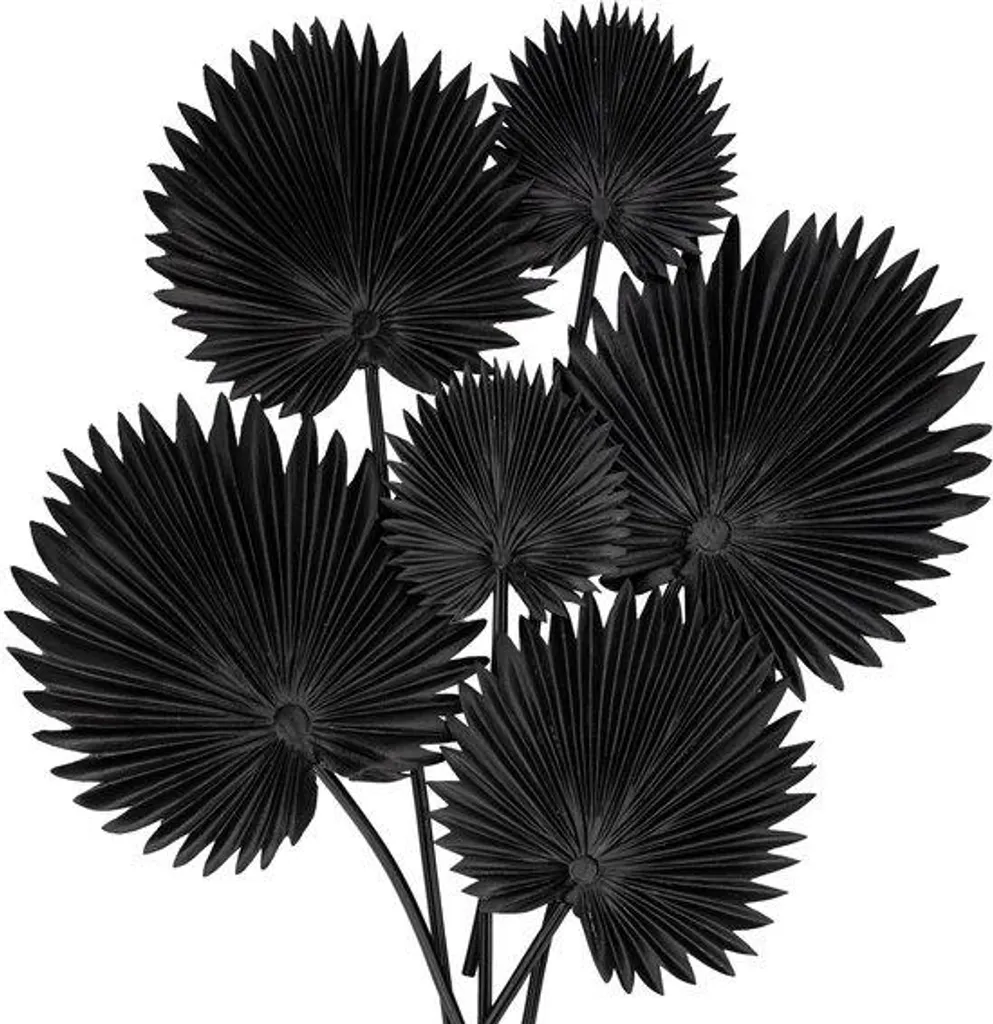 Lot de 6 feuilles de palmier tropicales noires flexibles en polyuréthane