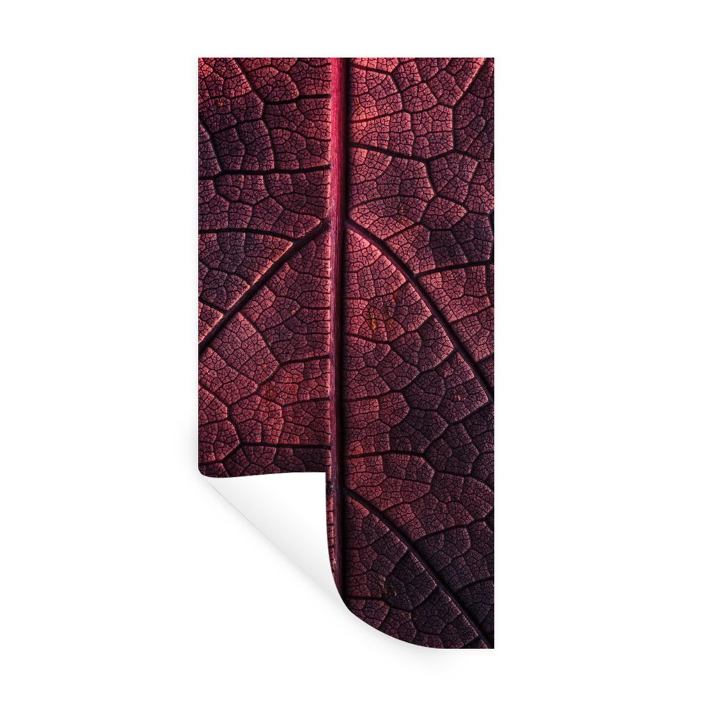 MuchoWow Wandtattoo Wandsticker Wandaufkleber Abstrakt - Rot - Blätter - Pflanze 60x120 cm Selbstklebend und Repositionierbar - Selbstklebend - ...