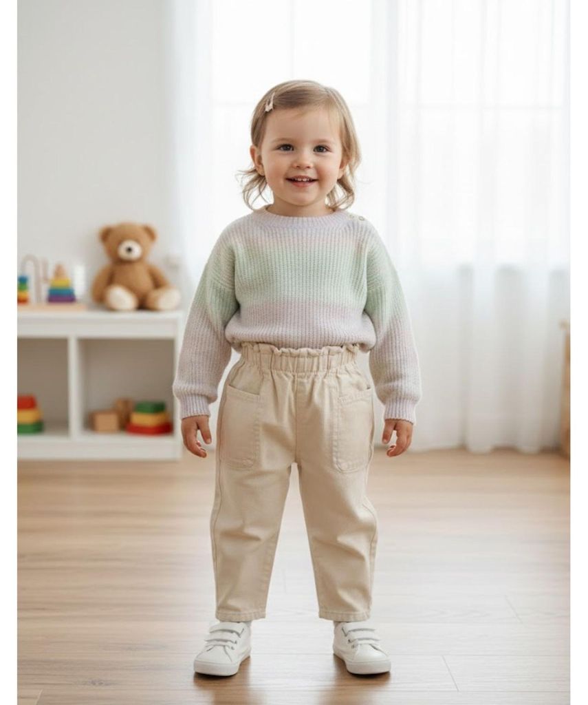 Zara Hose für Mädchen aus Baumwolle beige 86