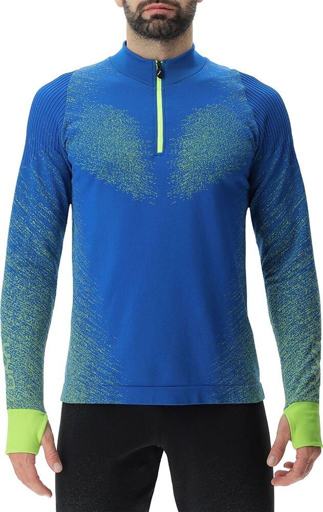 UYN Exceleration Zip Up Laufshirt Herren lapis/lime L