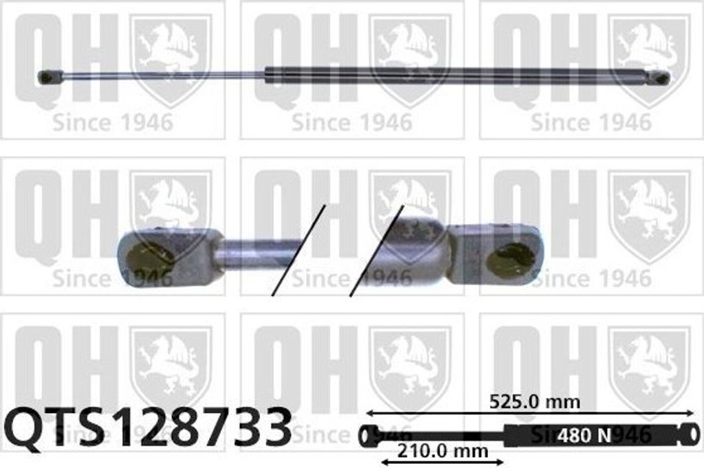 QUINTON HAZELL Gasfeder Motorhaubendämpfer 525mm für SAAB 9-3 Cabriolet (YS3D) 480N QTS128733