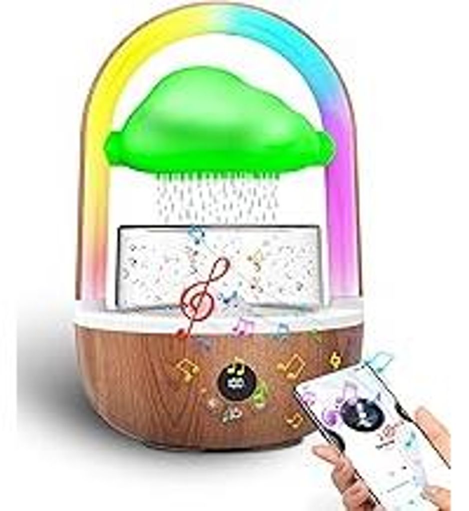 Regenwolken Luftbefeuchter Mit Regenbogenlicht, Weljoy Humidifier Mit Bluetooth-Verbindung Exklusive APP, Humidifier mit 3 Modi & 7 Farben LED-Lich...