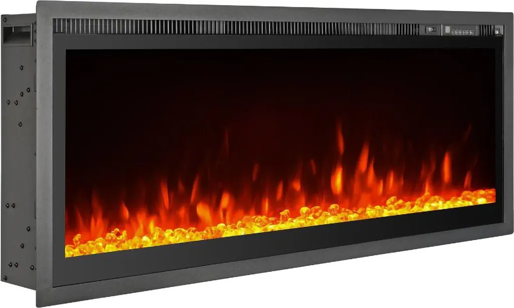 Cheminée Électrique Murale Design Casanova 127cm Noir pour Salon 30m²