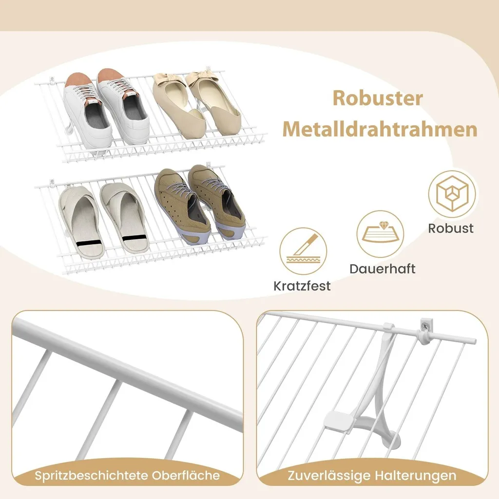 Étagère à chaussures murale en métal modulable et robuste Série LINE
