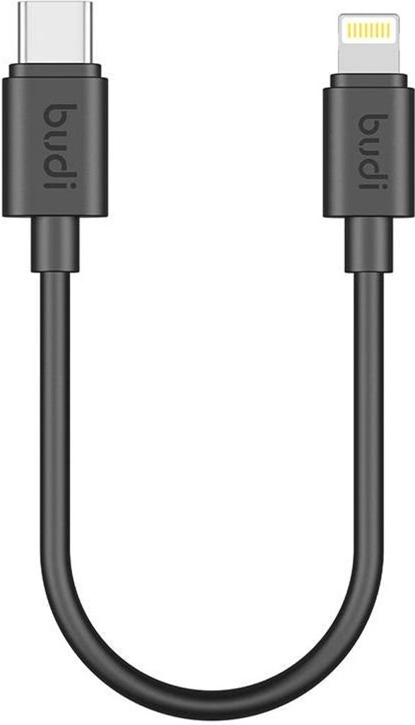 Budi Kabel, USB-C auf Lightning, 35W, 25cm, schwarz Produktbild 