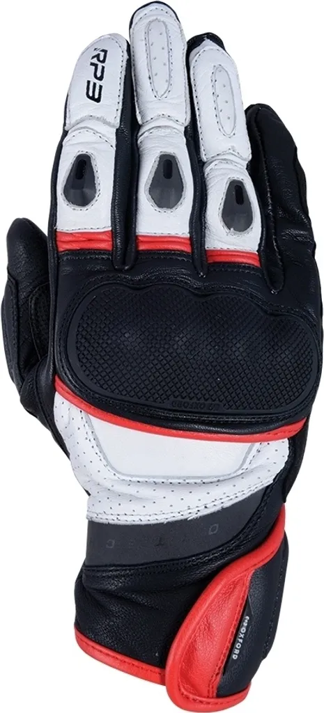 Gants de moto Oxford RP-3 2.0 Noir Blanc Rouge Taille S Sport