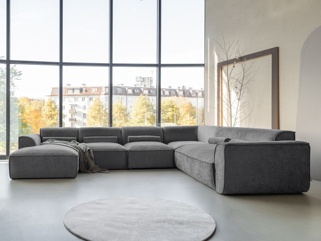 MIUFORM Flex Felix - Modulares 8-Sitzer Panorama-Ecksofa - 337x265cm - Modulsofa Couch