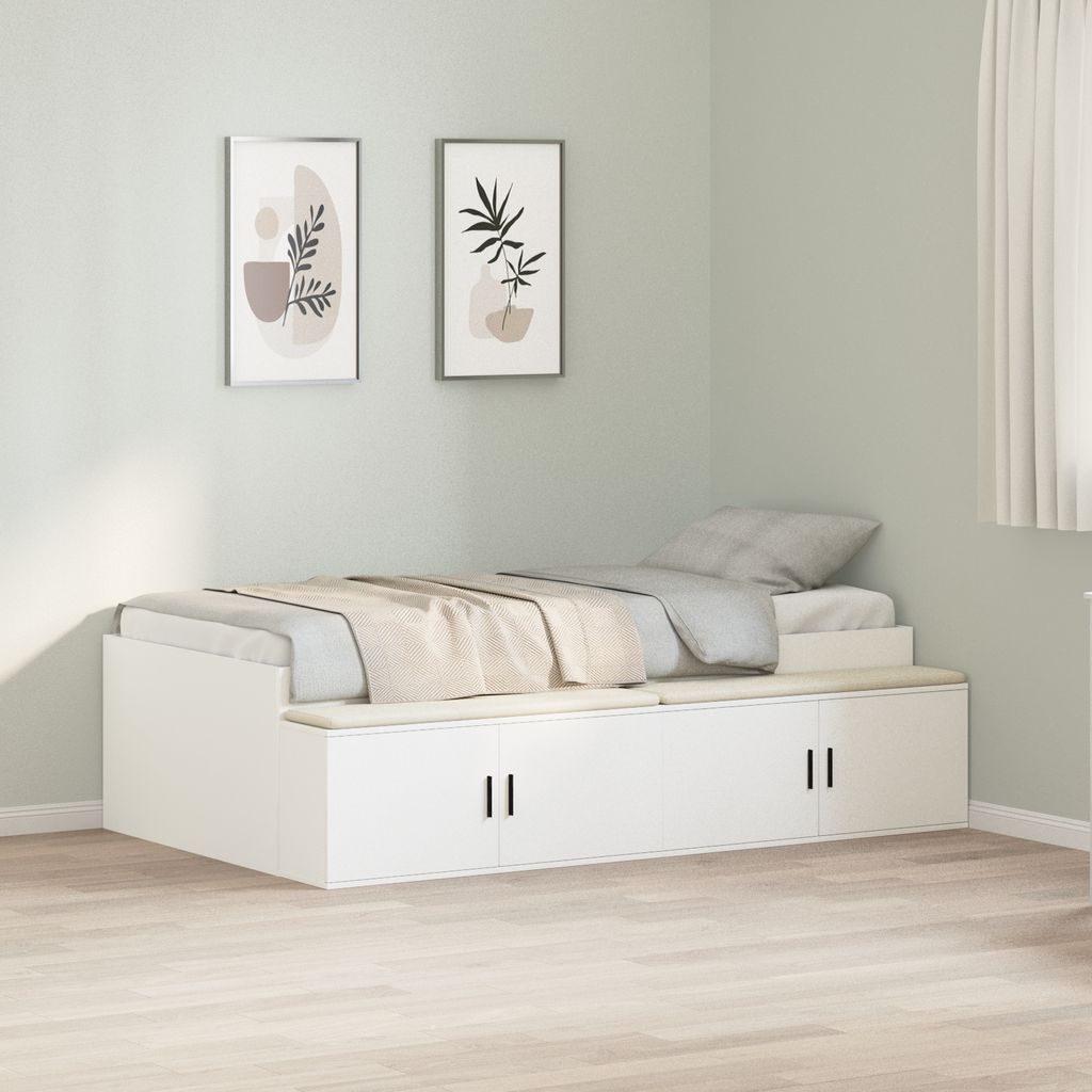 Langlebige Staurahmen Weiß 90x190 cm - Klassische Betten/Bettrahmen Möbel532911
