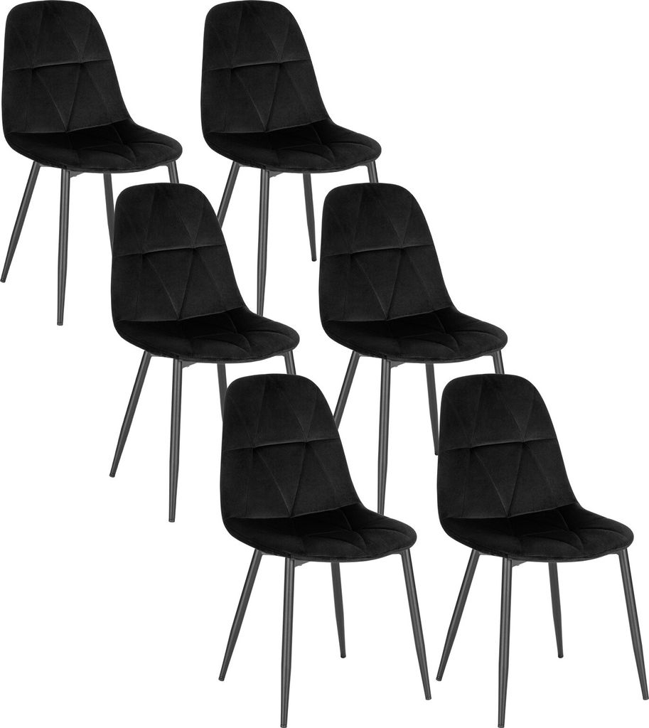 EUGAD 6er Set Esszimmerstühle, Samtbezug Polsterstuhl aus Produktbild 