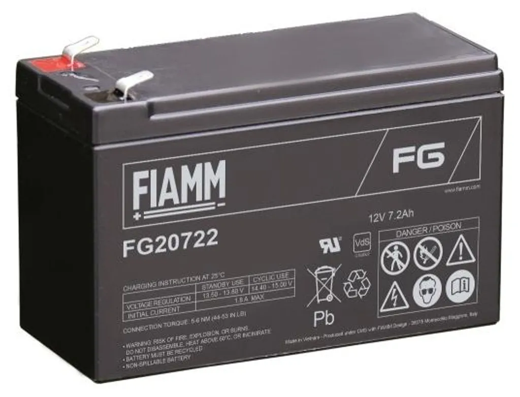 Batterie Plomb FIAMM FG20722 12V 7.2Ah avec Cosses Faston 6.3 mm