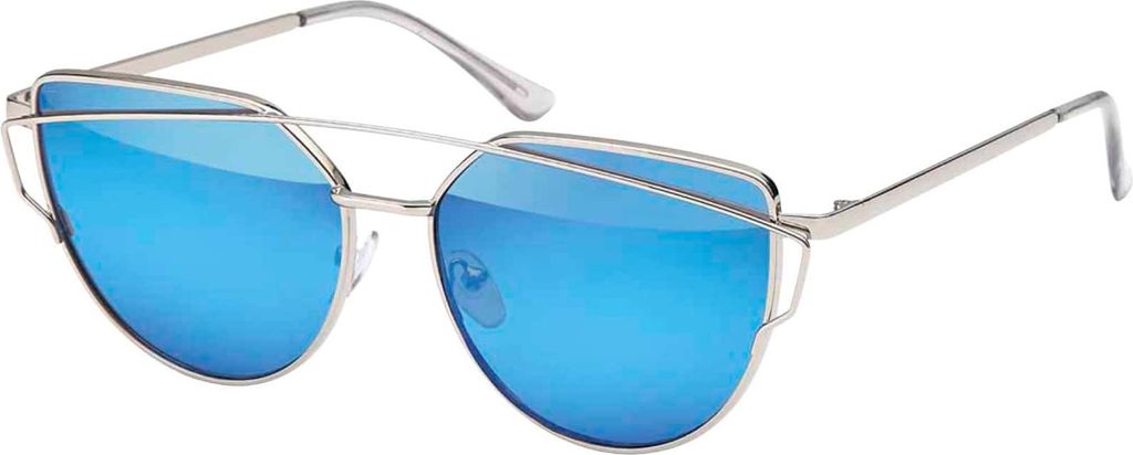 Gil Damen Sonnenbrille Runde Designer 80er Modern Urlaub Sommer Strand 30482 Blau