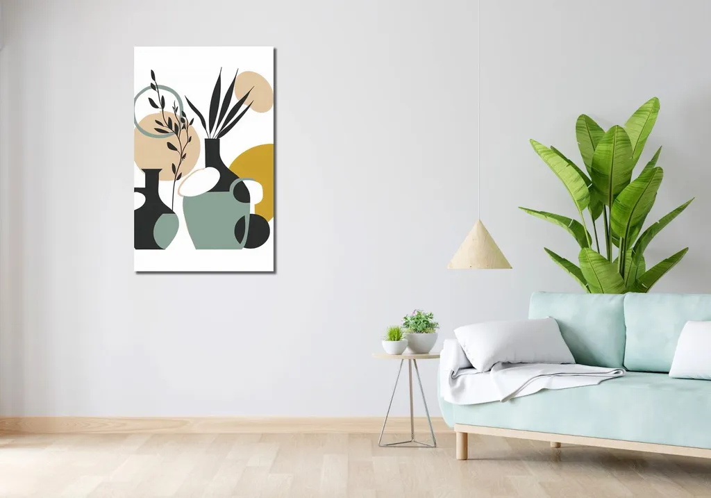 Décoration Murale Moderne 60x100 - Tableau Abstrait Style Moderniste