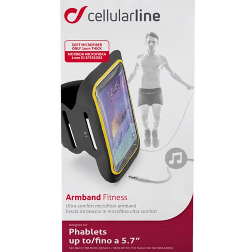 Cellularline Armband Fitness - Universal Der ideale Fitness-Begleiter, Holster, Universal, 14 cm (5.5"), Schwarz