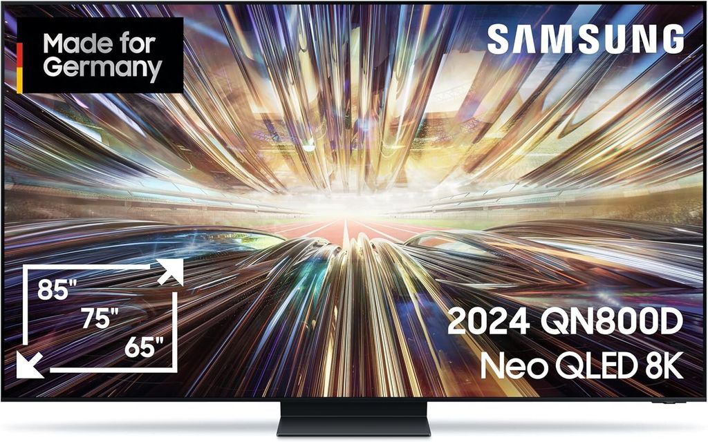 Samsung 65" Neo QLED 8K QN800D Tizen OS Smart TV (2024), 165,1 cm (65"), 7680 x 4320 Pixel, Neo QLED, Smart-TV, WLAN, Schwarz