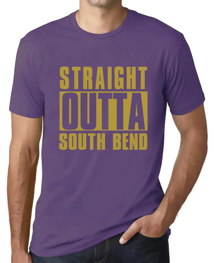 Herren Grafik T-Shirt Straight Outta South Bend Öko-Verantwortlich Vintage Jahrgang Kurzarm Lustige Druck Geburtstag Geschenk Mann
