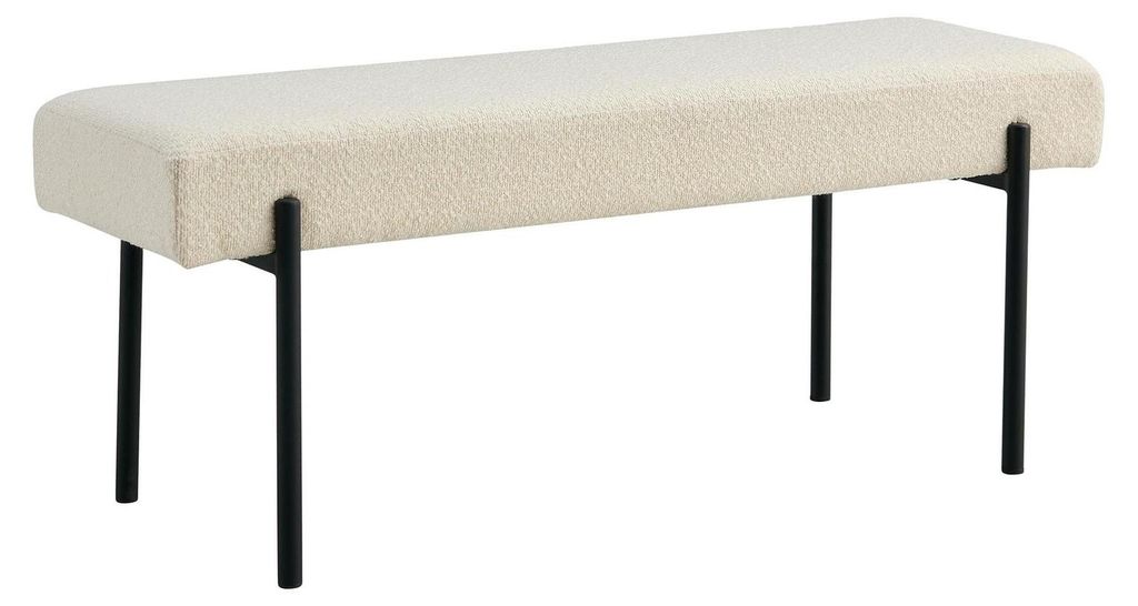 ŁAWKA Swindon BOUCLE biała czarna STALOWA PODSTAWA Zdjęcie produktu 