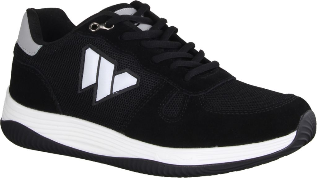 Wellbe Sydney Herren-Sneaker, Black/White, Leder/Textil, Wechselfußbett - Herrenschuhe Sneaker / Schnürschuh, Schwarz, leder/textil (leicht wasse...