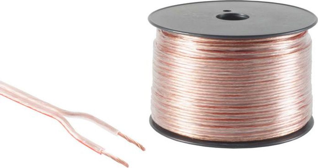 LS-Kabel 2x0,75qmm, transparent, Spule CCA 100m