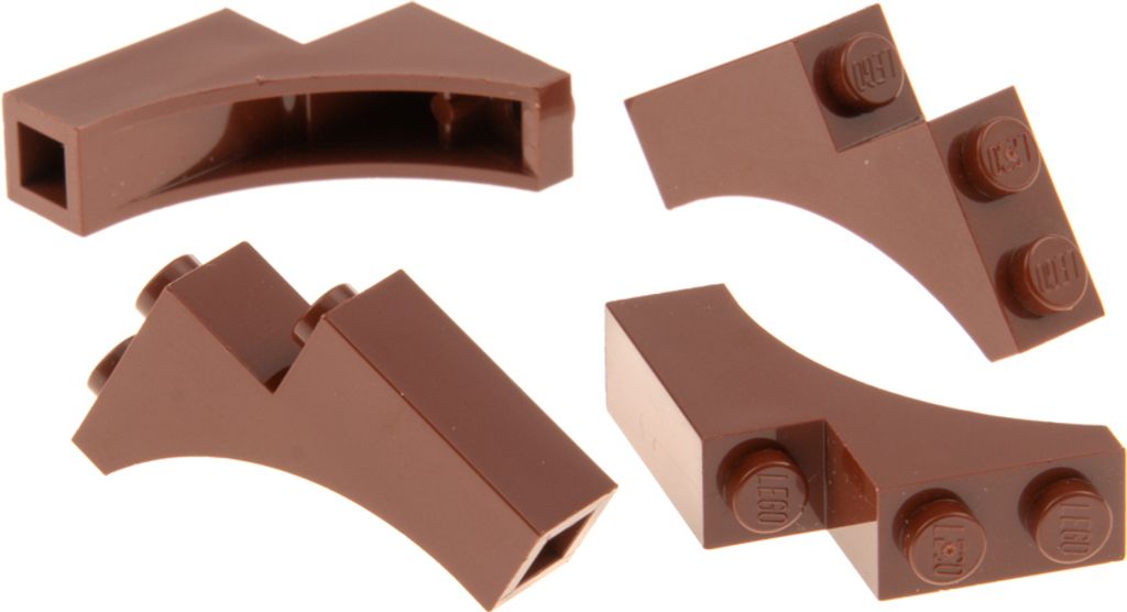 4x Lego Bogenstein 1x3x3 rot braun viertel Bogen Brücke Burg 6055086 13965