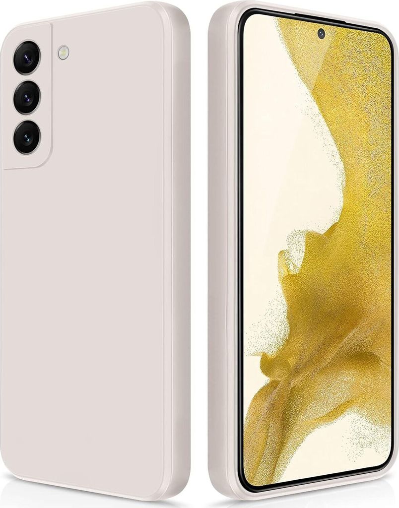 Silikon Hülle für Samsung Galaxy S22+ / S22 Plus 5G Flüssigsilikon Dünn Gel Gummi Matt Kratzfeste Schutzhülle Weiß