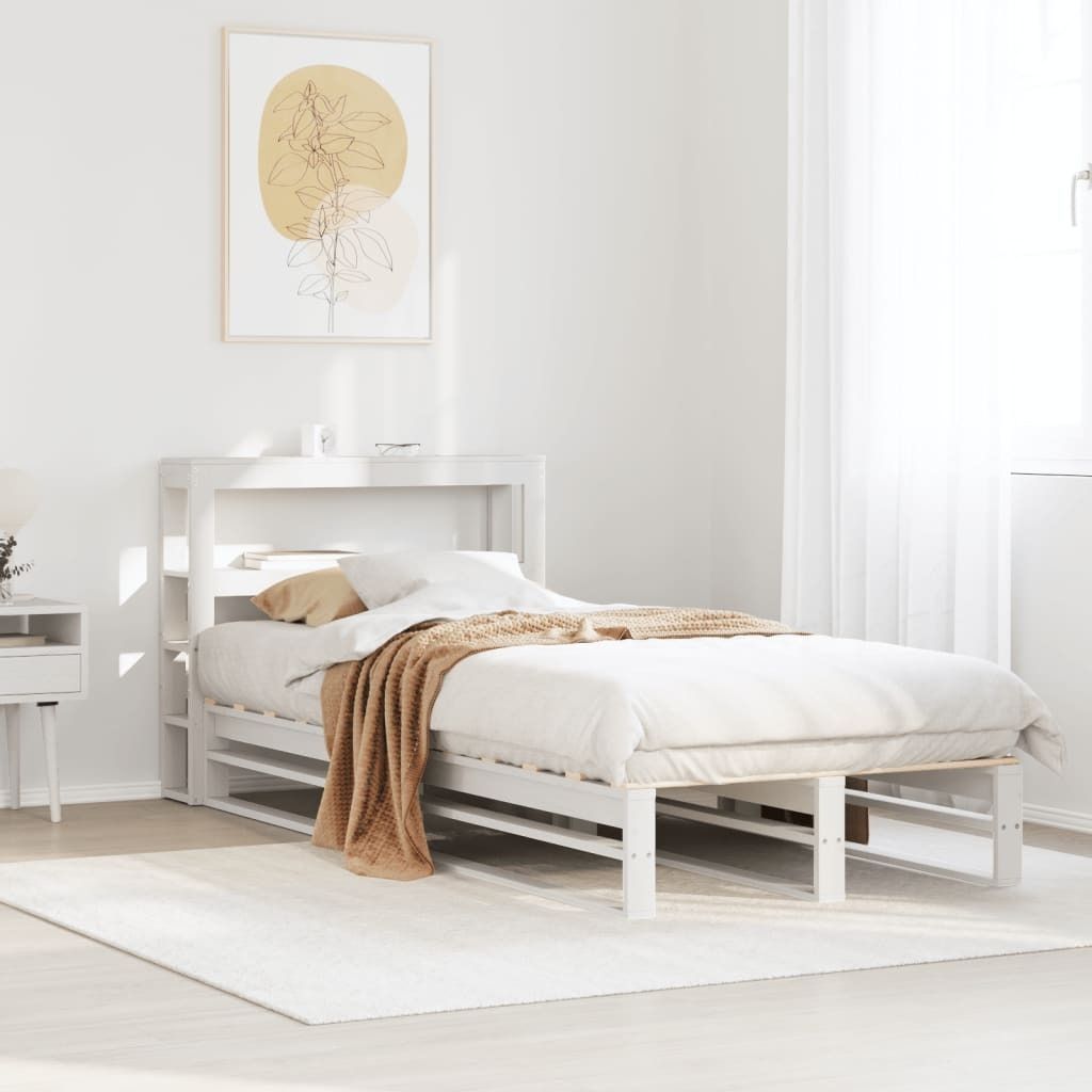 Maison Exclusive - Massivholzbett ohne Matratze Weiß 75x190 cm Kiefernholz