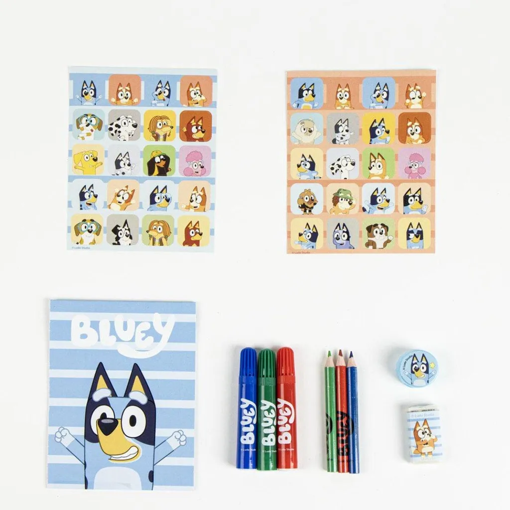 Bluey CreativeCase : Valise à dessin nomade à roulettes avec accessoires