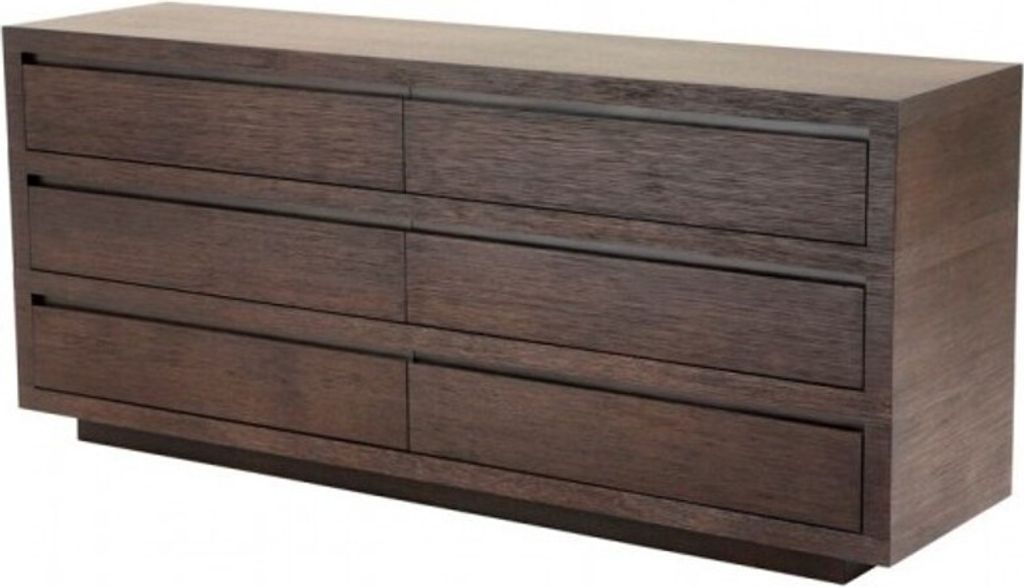 Casa Padrino Luxus Mahagoni Schrank mit 6 Schubladen 180 x 46 x H. 78 cm - Luxus Kollektion