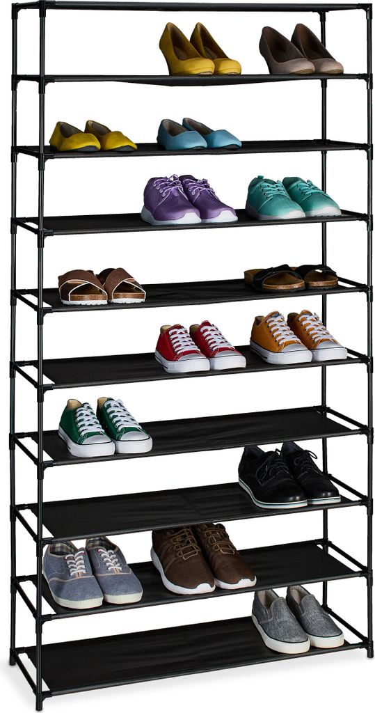 Scaffale per scarpe Relaxdays, con 10 ripiani, porta scarpe Immagine del prodotto 